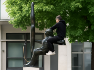 Tânăr surprins „călărind” o statuie în Cluj: sancționat cu amendă