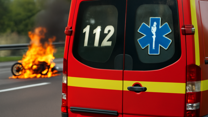 Tragedie în Cluj: Motocicletă în flăcări după coliziunea cu un TIR. Trafic blocat complet pe DN1-E60