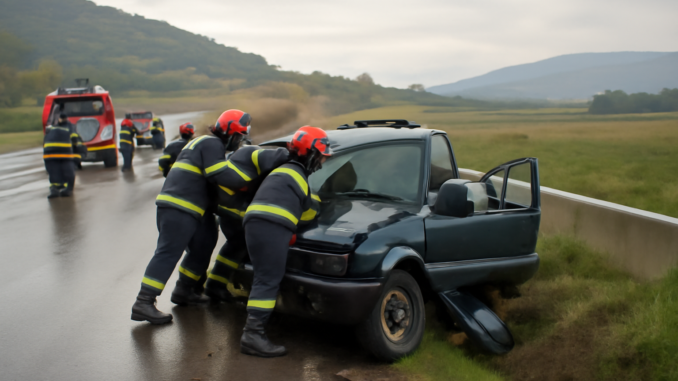 Un bărbat transportat la spital după un accident pe un drum din Cluj
